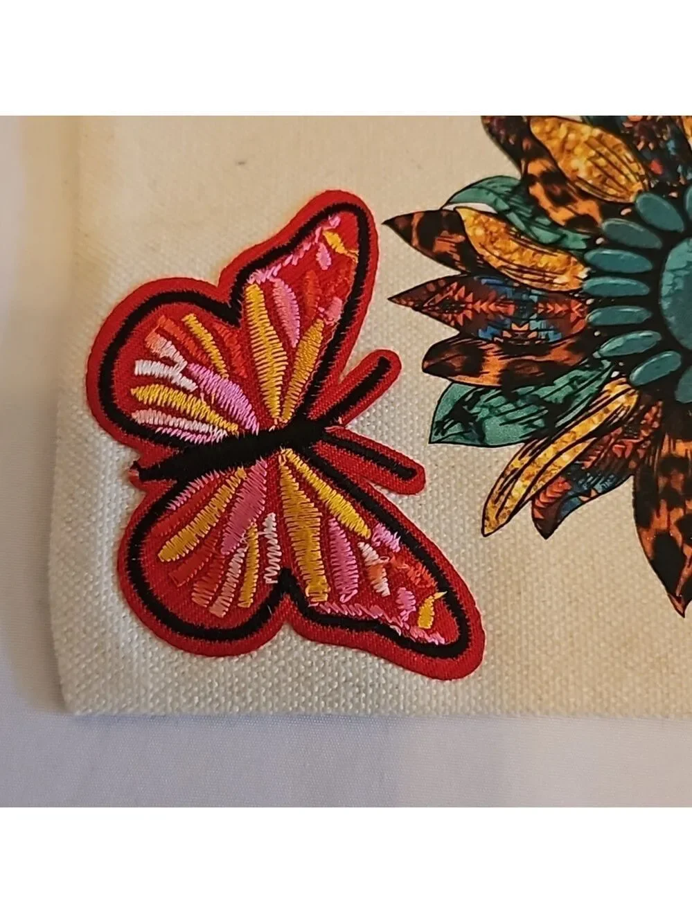 Hand Crafted Canvas Cosmetic Bag Pencil Case Embroidery